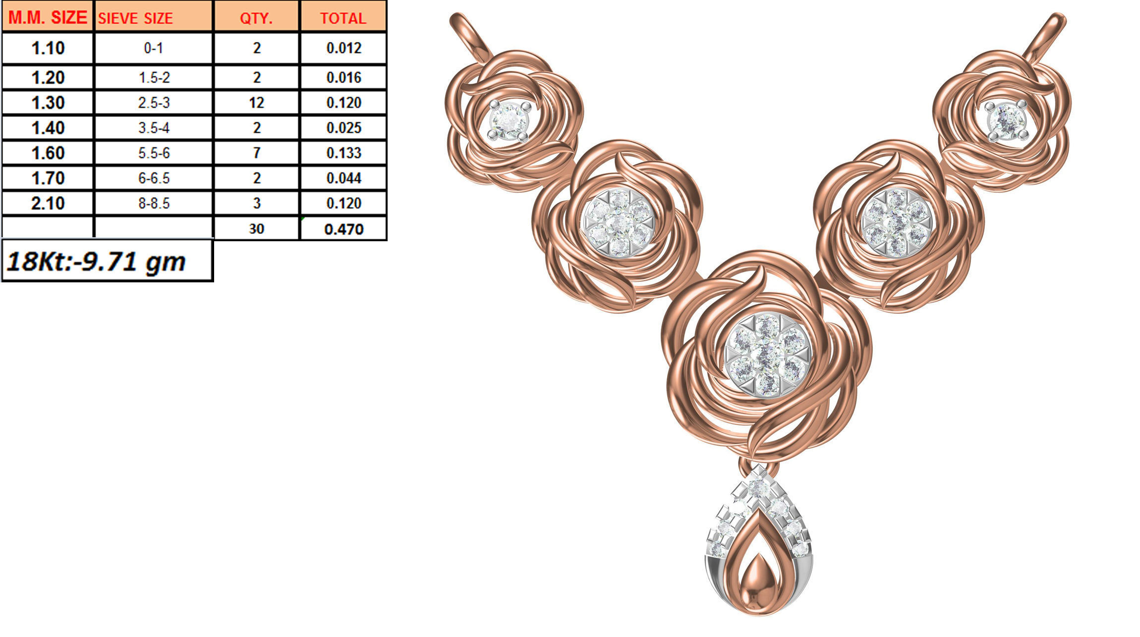 Women Pendant Necklace STL JCD Details 3D print model_1