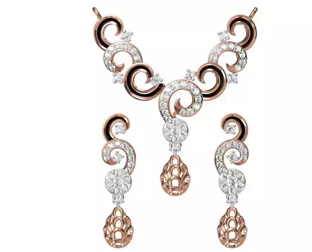 Women Earring Necklace Set STL JCD Details