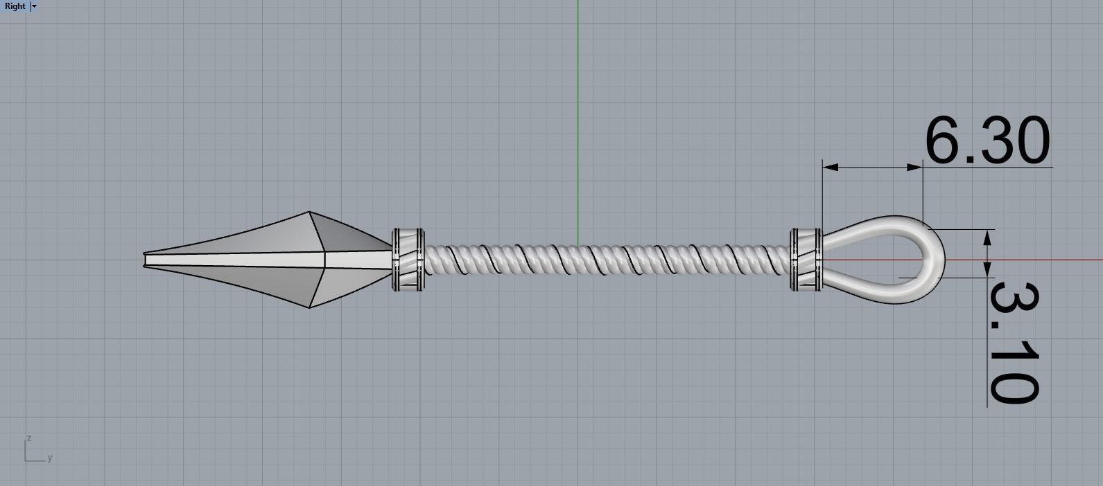 Spear pendant model 363 3D print model_8