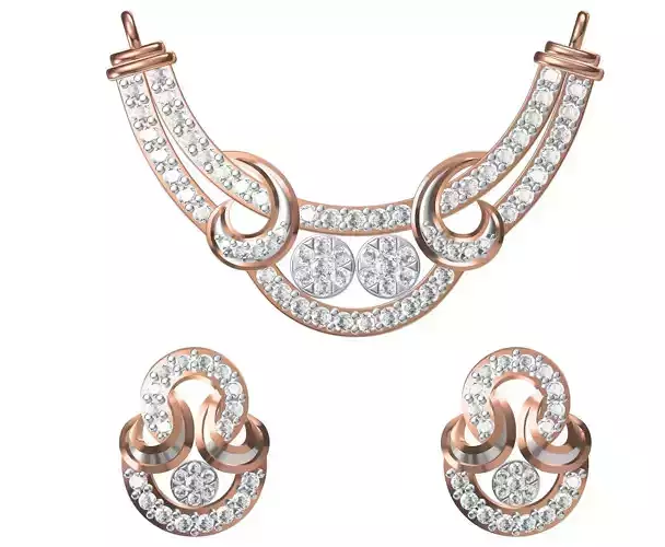 Women Earring Necklace Set STL JCD Details