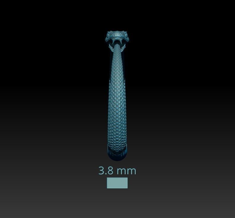 Snake Ring Pendant Ouroboros Faceted 3D print model_9