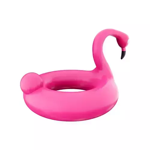 3d pink inflatable flamingo swimming pool ring