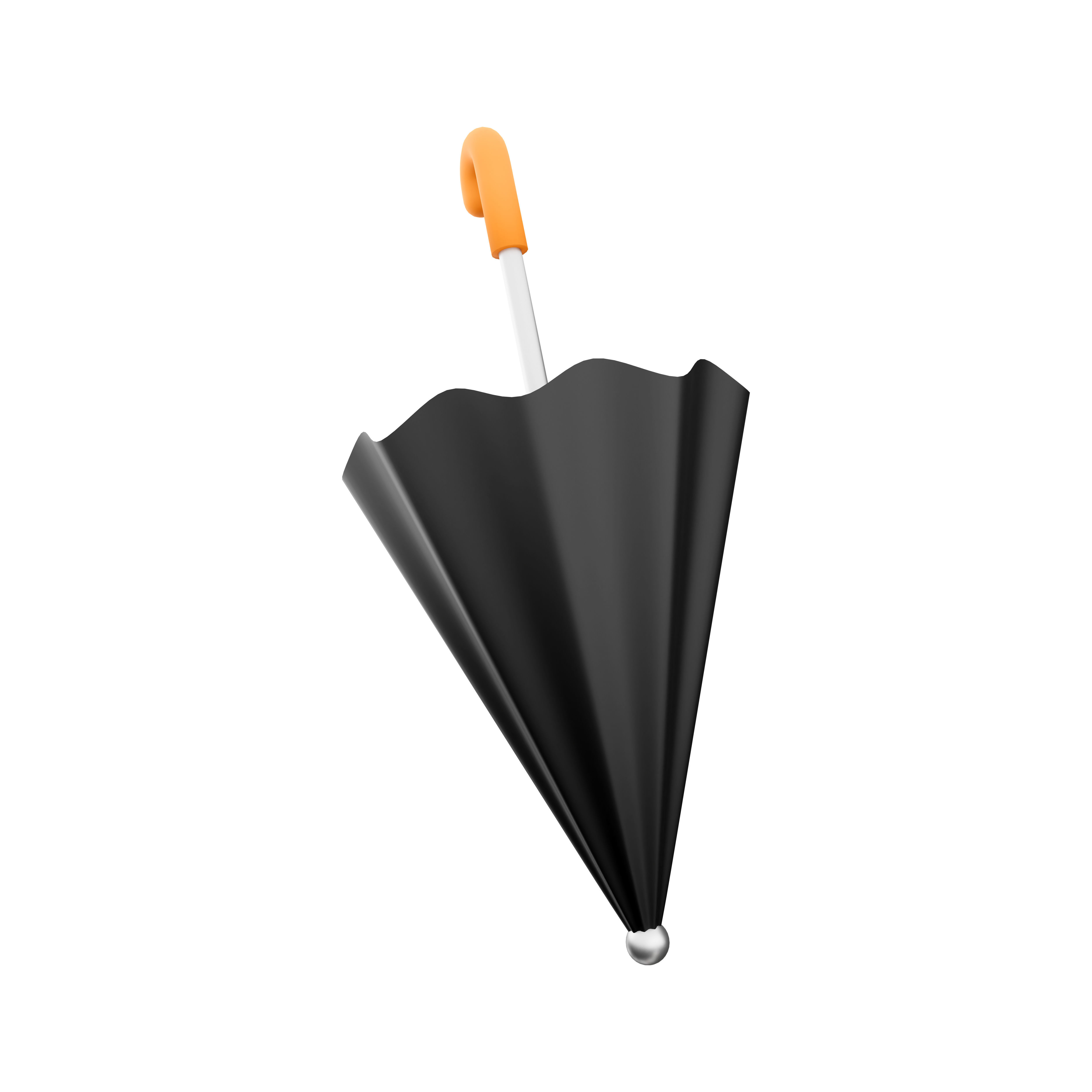 3d   black umbrella cartoon icon 3D model_3