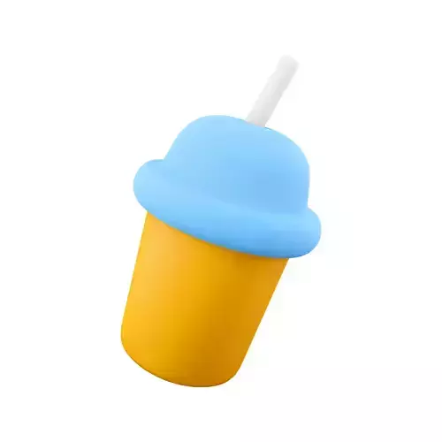 3d drink glass cartoon icon