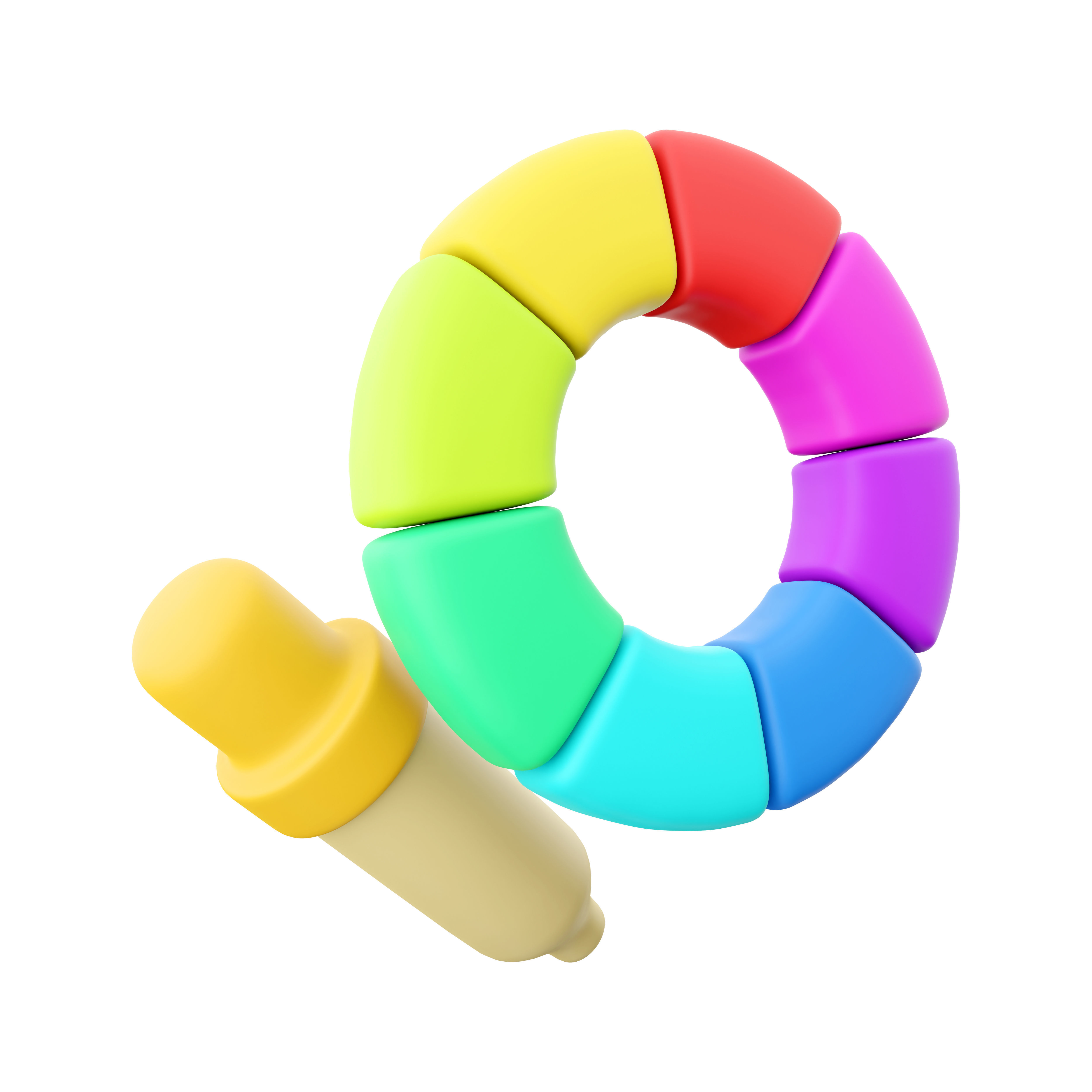 3d colorful swimming pool ring 3D model_5