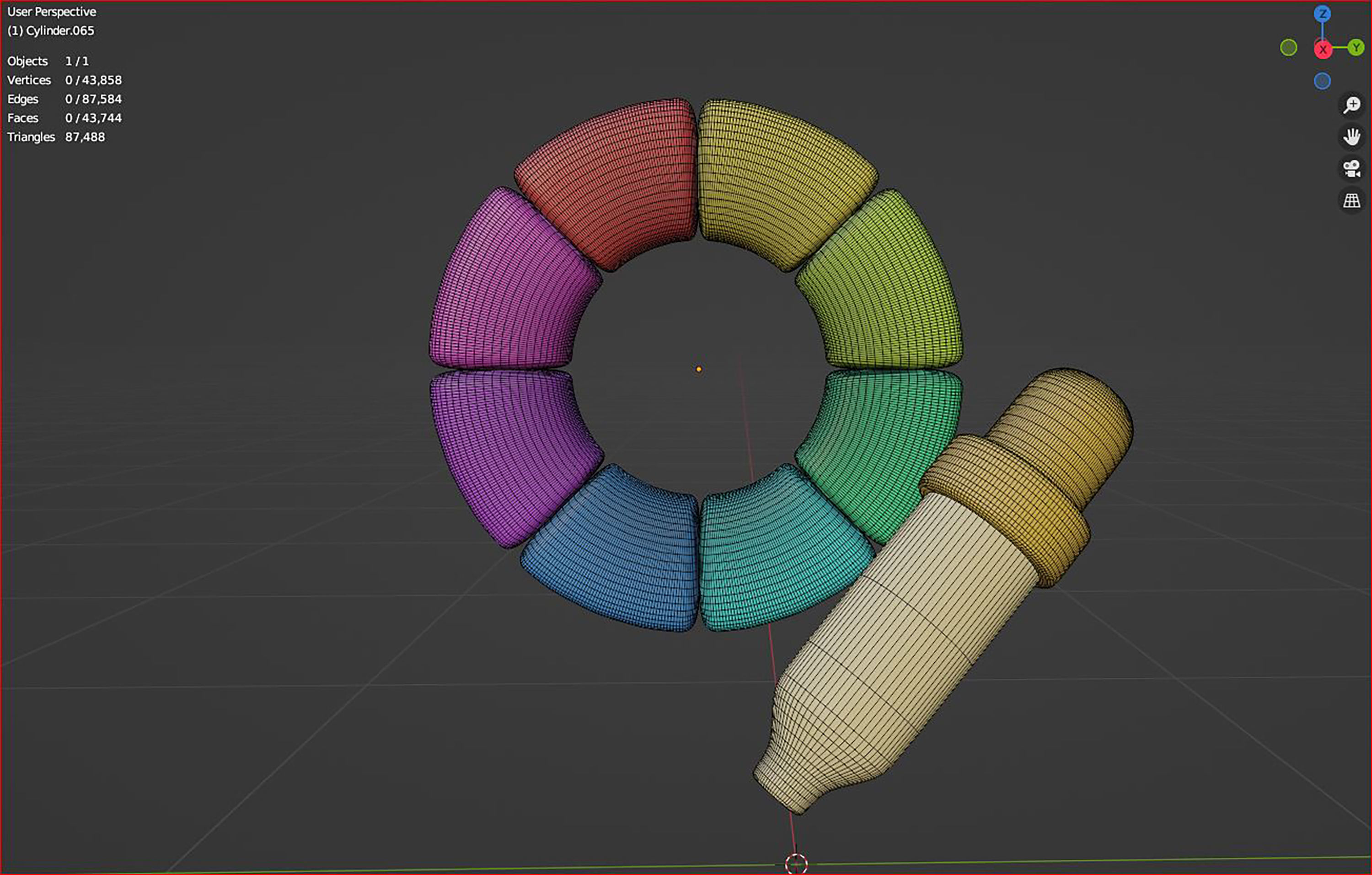 3d colorful swimming pool ring 3D model_6