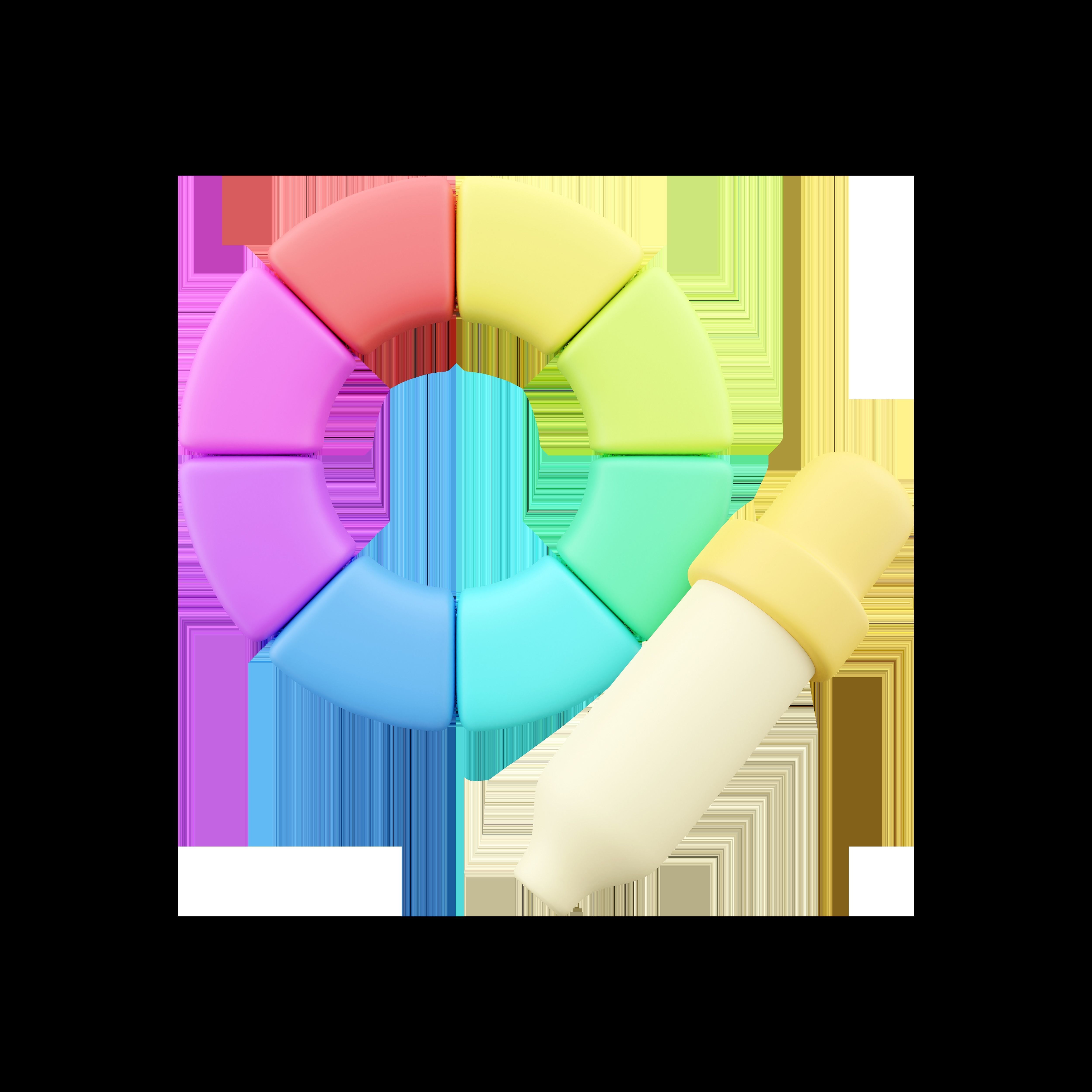 3d colorful swimming pool ring 3D model_1