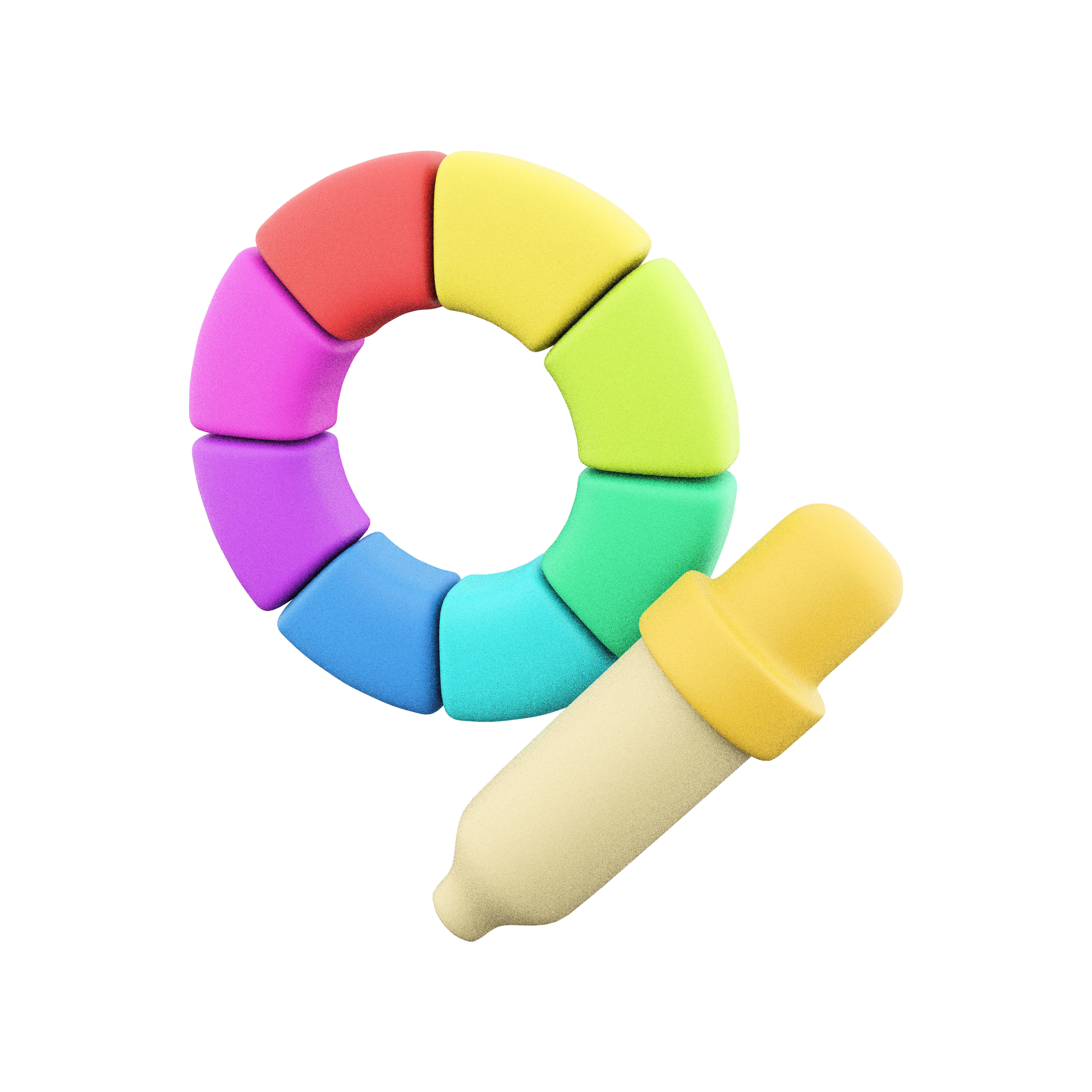 3d colorful swimming pool ring 3D model_3