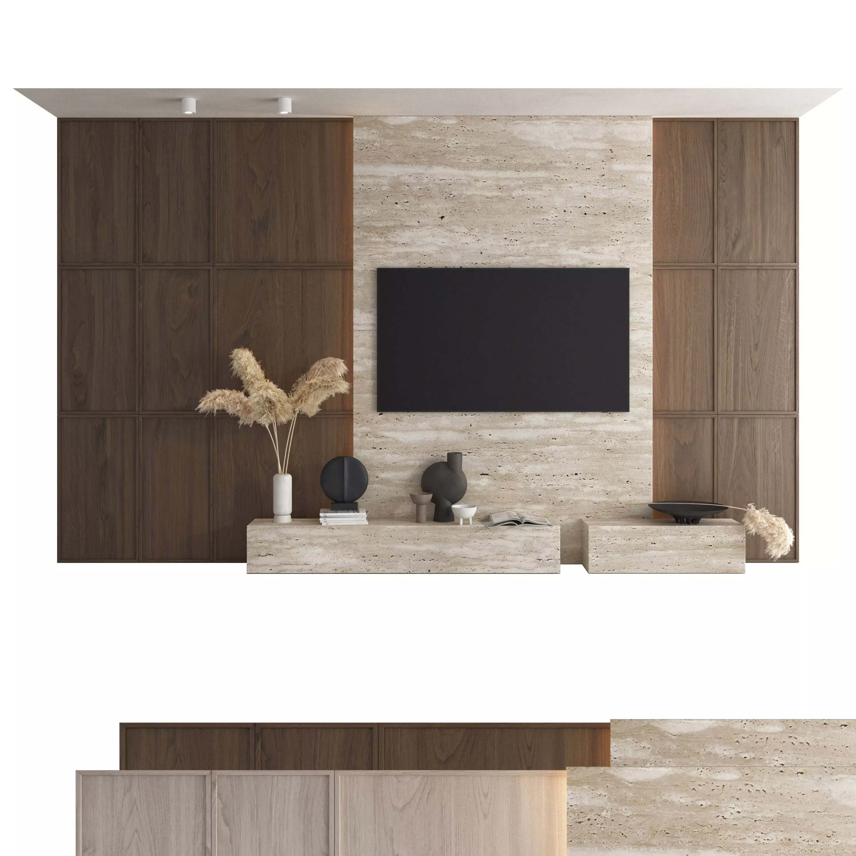 TV wall set 51 3D model
