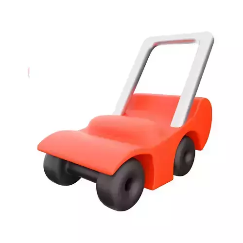 3d red lawn mower cartoon icon