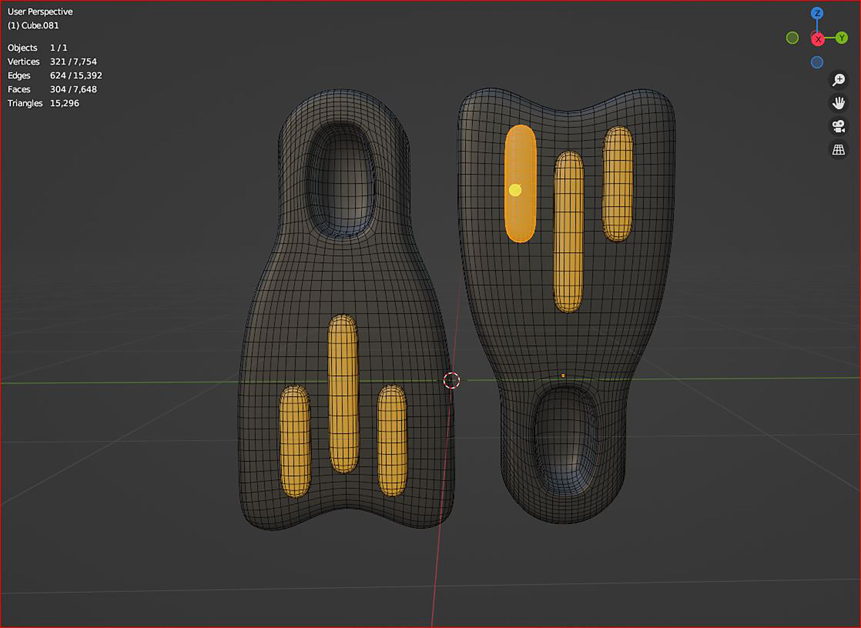 3d  yellow and black flippers cartoon icon 3D model_6