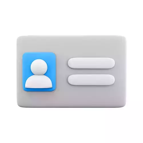 3d id card on white background 3D model
