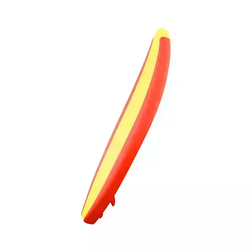 3d yellow and red surfboard
