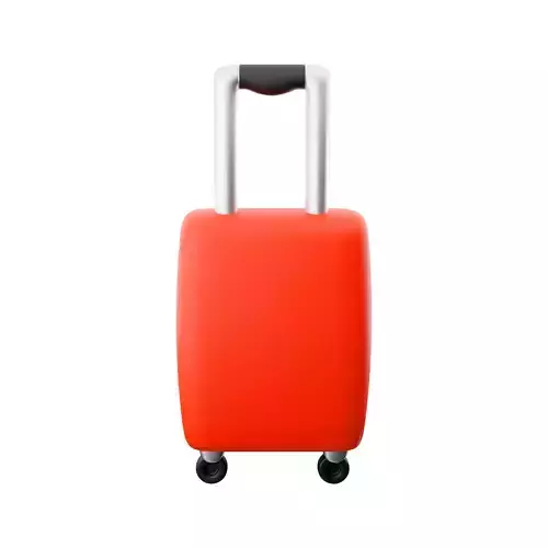 3d red suitcase cartoon icon