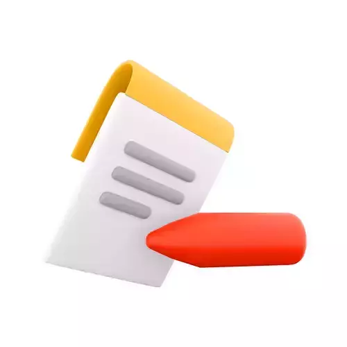 3d  stick note with a pen 