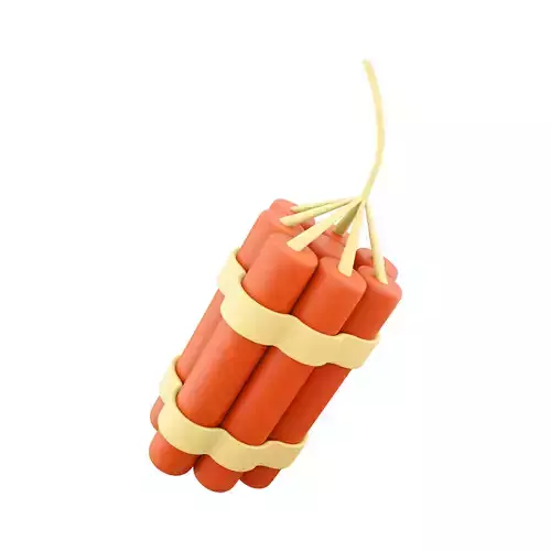 3d dynamite bomb cartoon icon