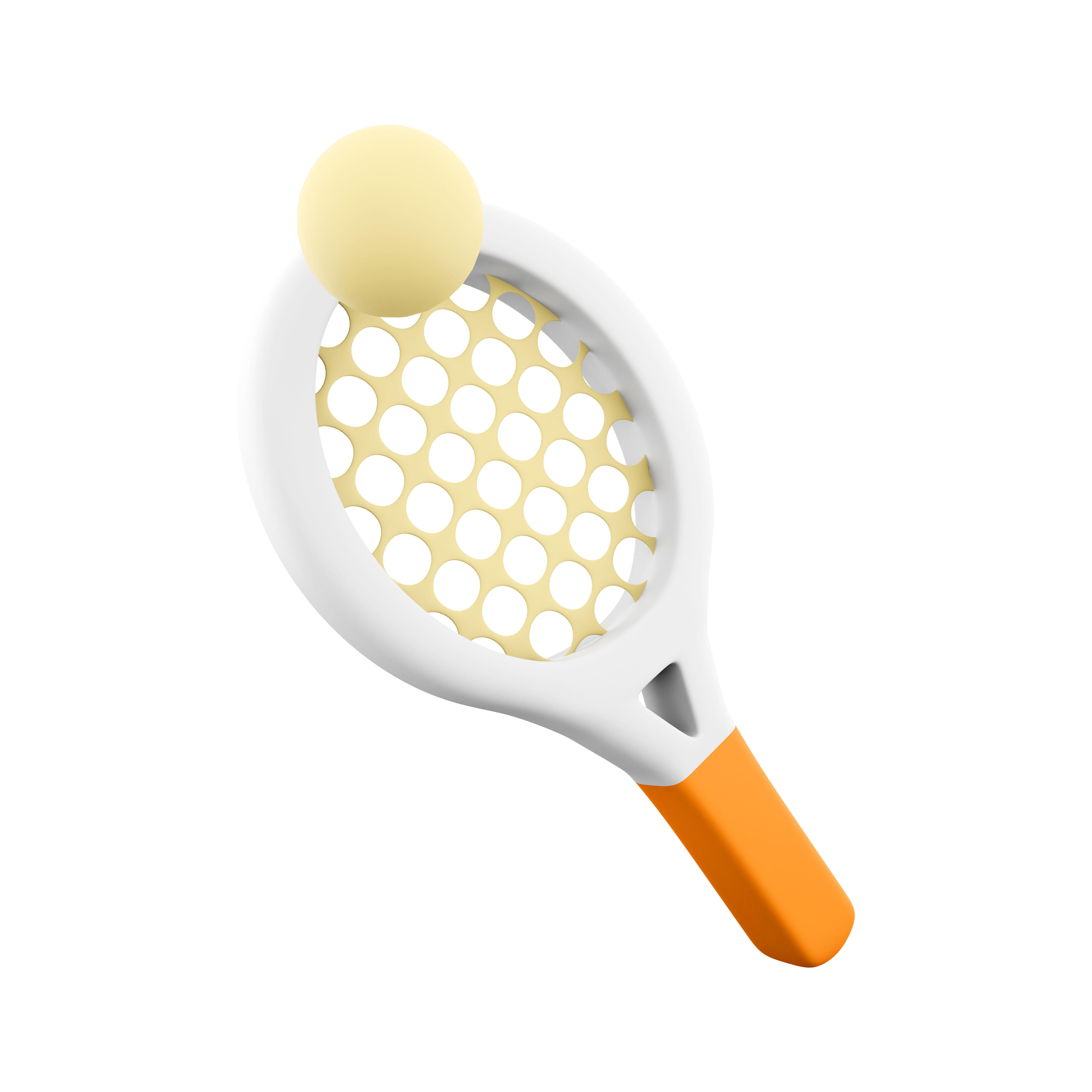 3d  tennis racket and ball 3D model_2