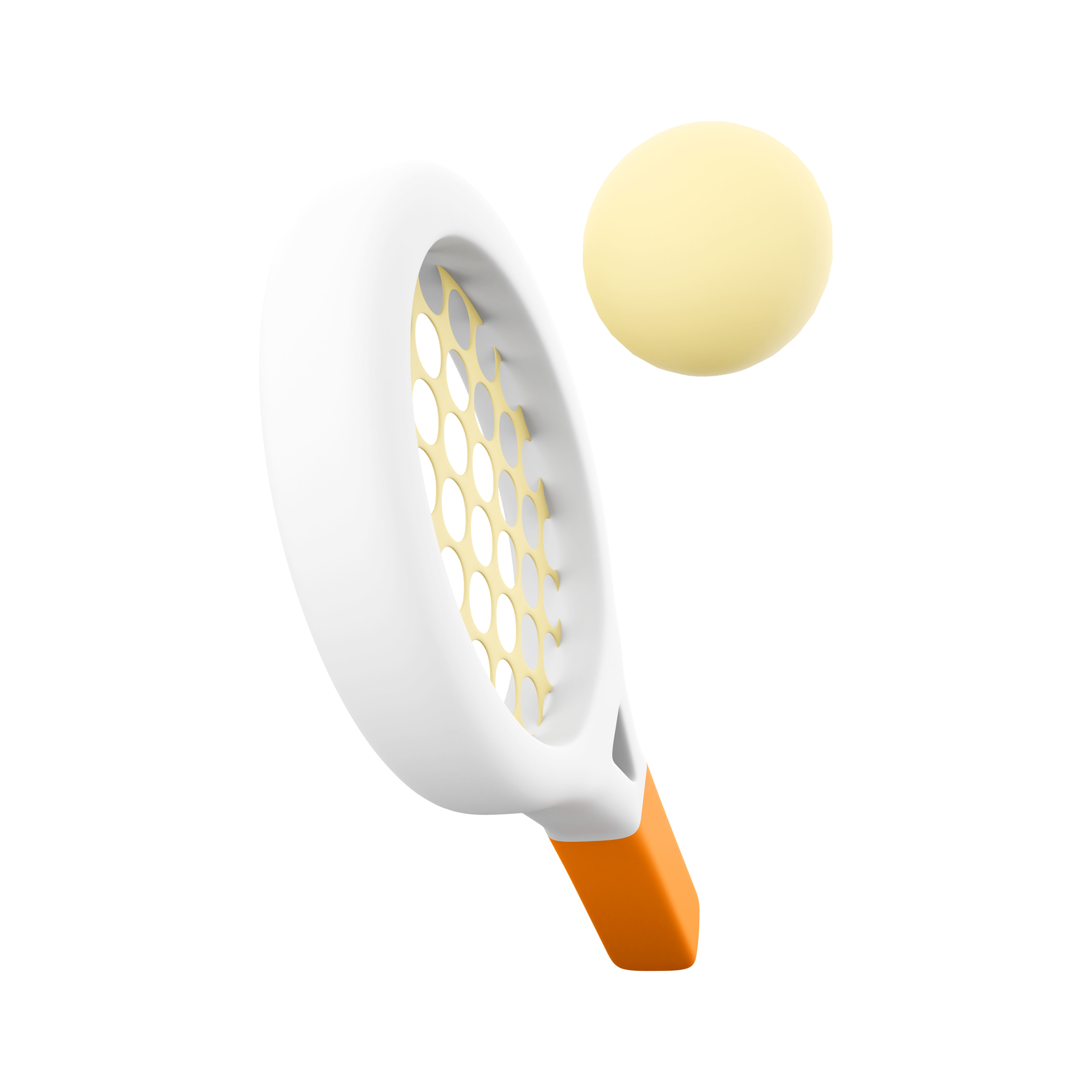 3d  tennis racket and ball 3D model_4