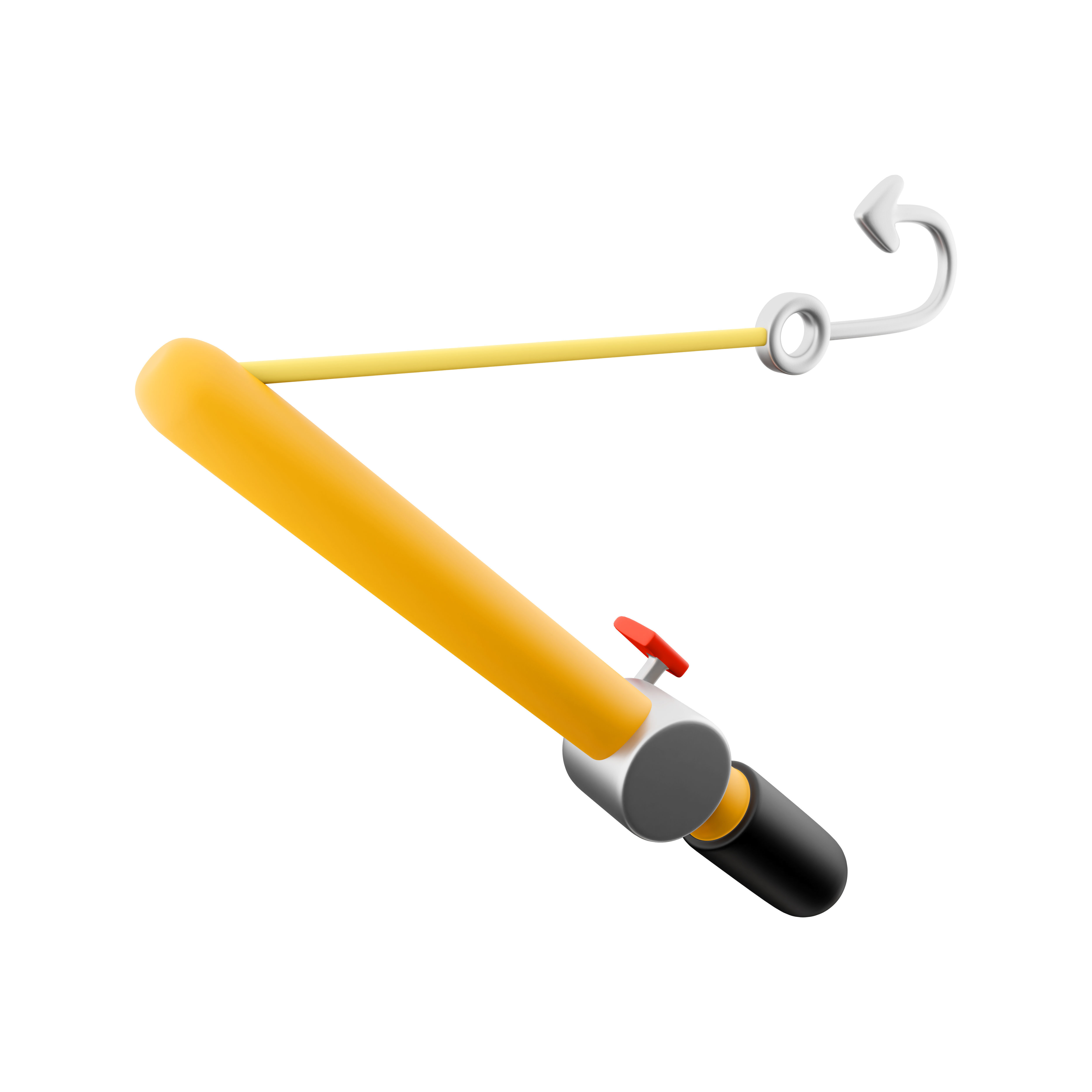 3d fishing rod and reel isolated on white background 3D model_2