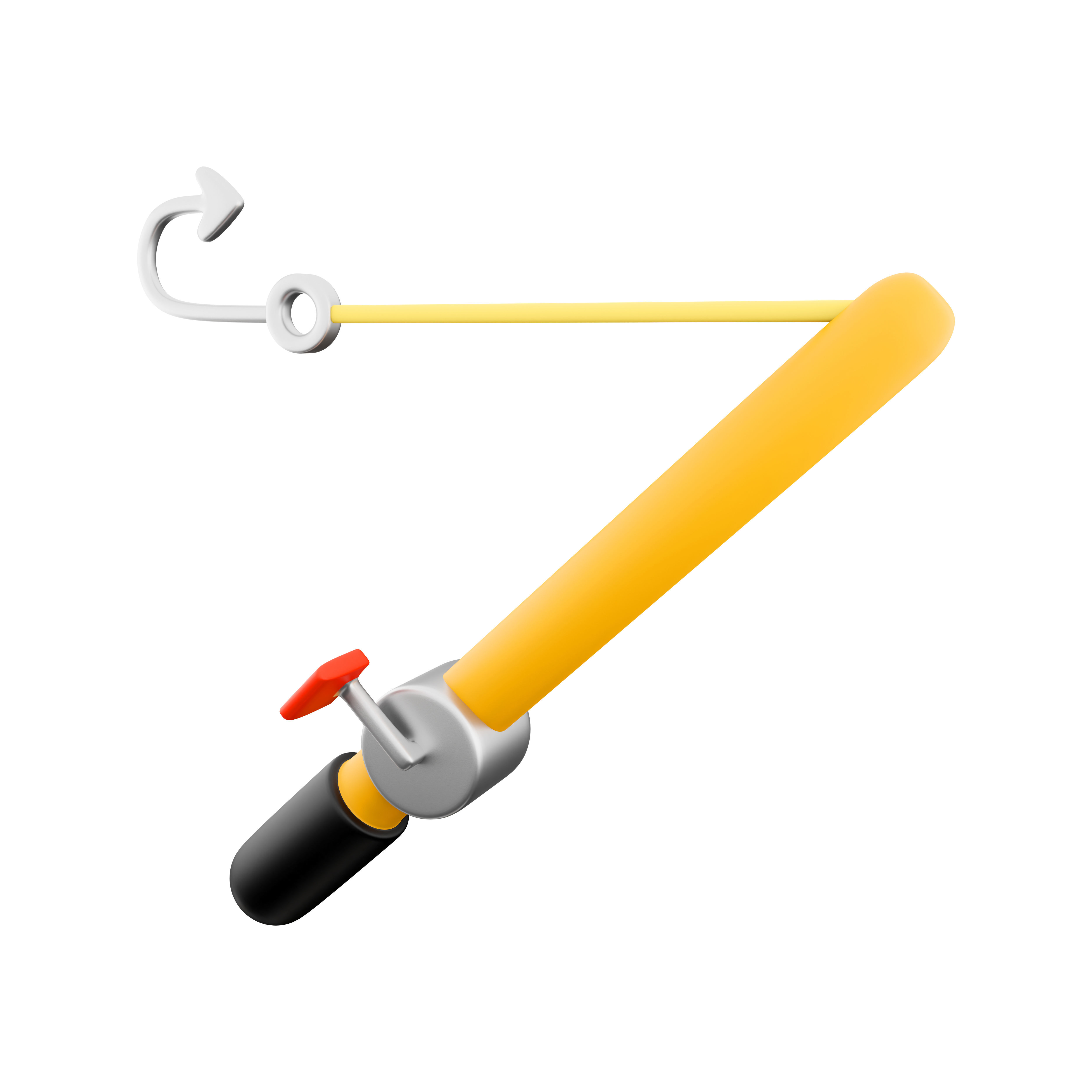 3d fishing rod and reel isolated on white background 3D model_4