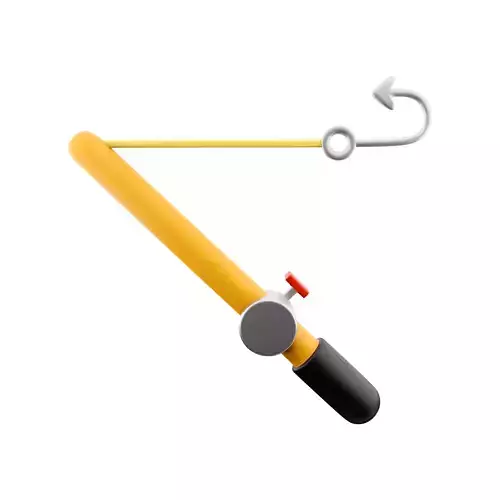 3d fishing rod and reel isolated on white background 3D model