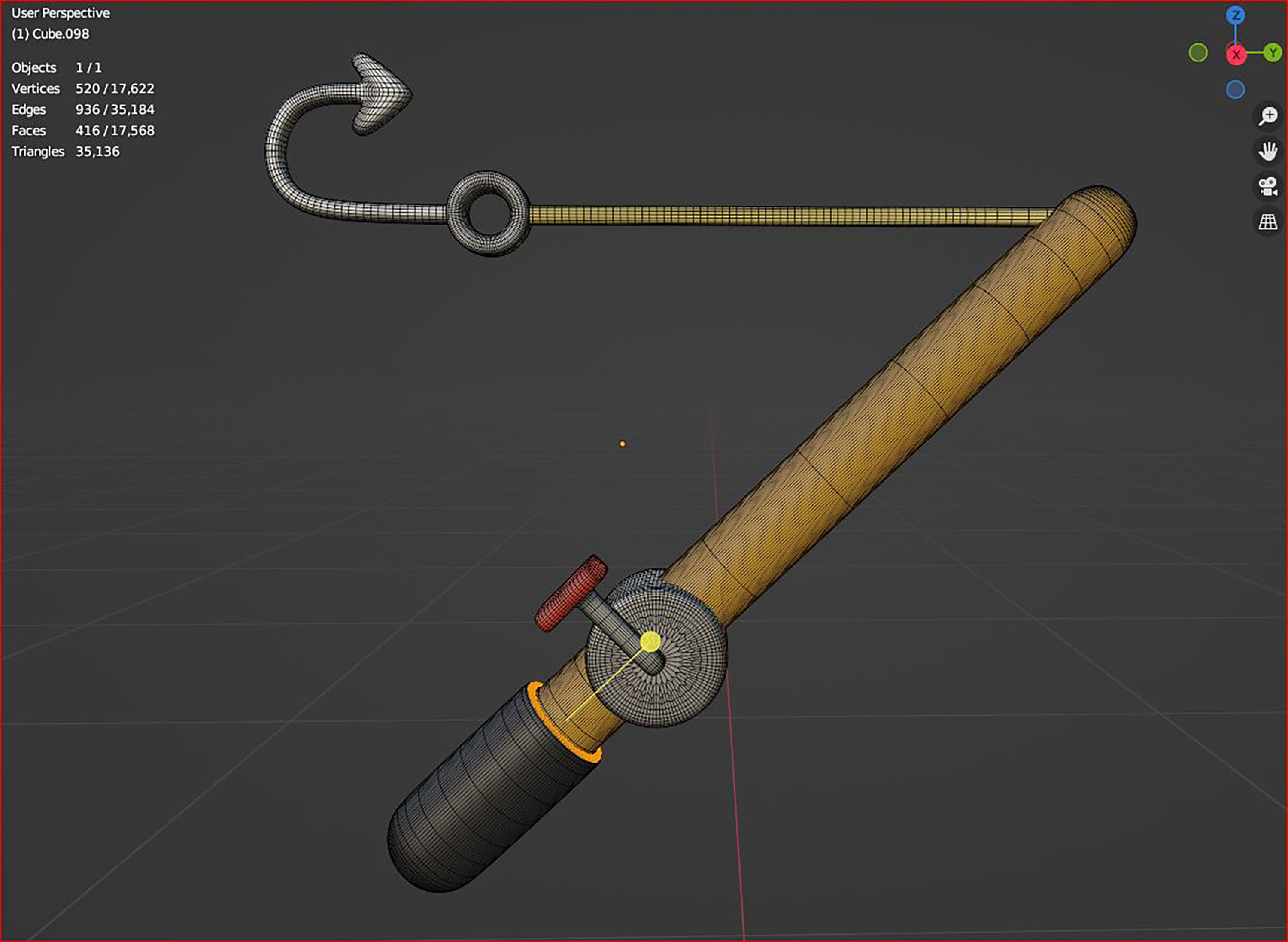 3d fishing rod and reel isolated on white background 3D model_6