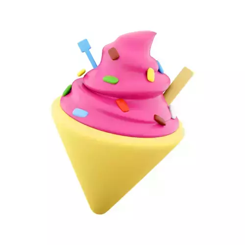 3d  ice cream cartoon icon
