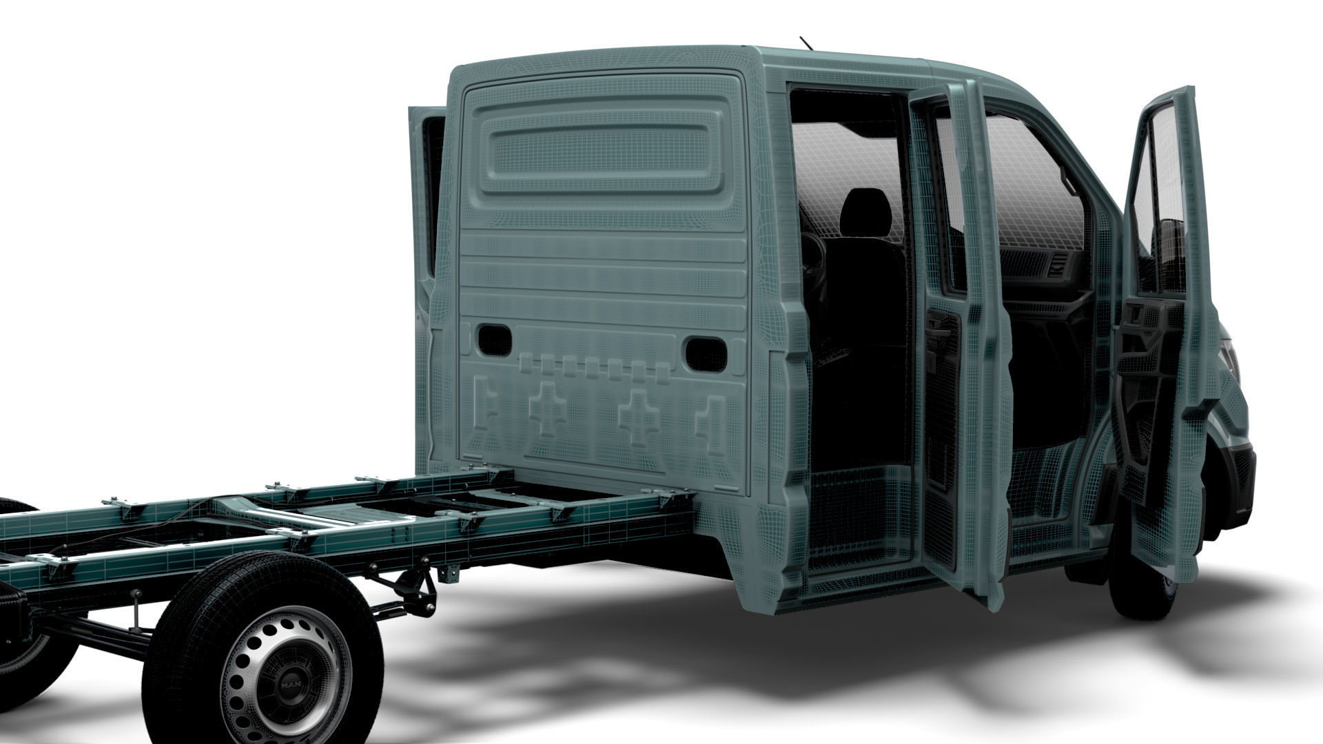 MAN TGE Chassis DoubleCab L2 HQInterior 2023 3D model_23