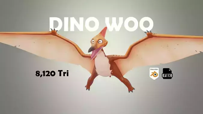 Pterosaur DinoWoo Low-poly 3D model