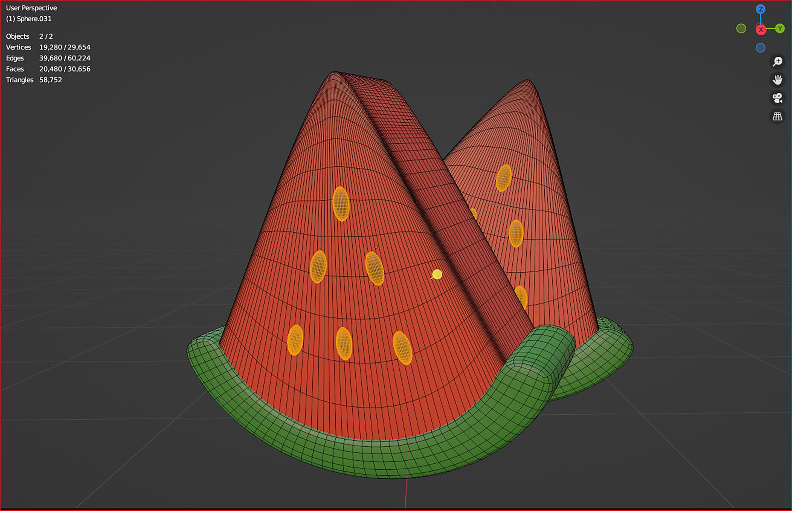 3d watermelon cartoon icon 3D model | CGTrader