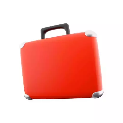 3d  red suitcase