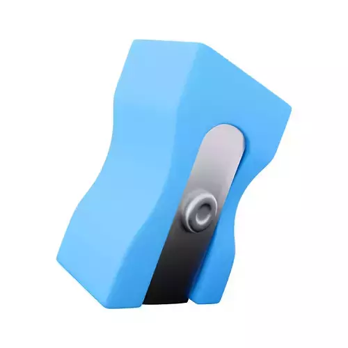 3d blue pencil sharpener cartoon icon