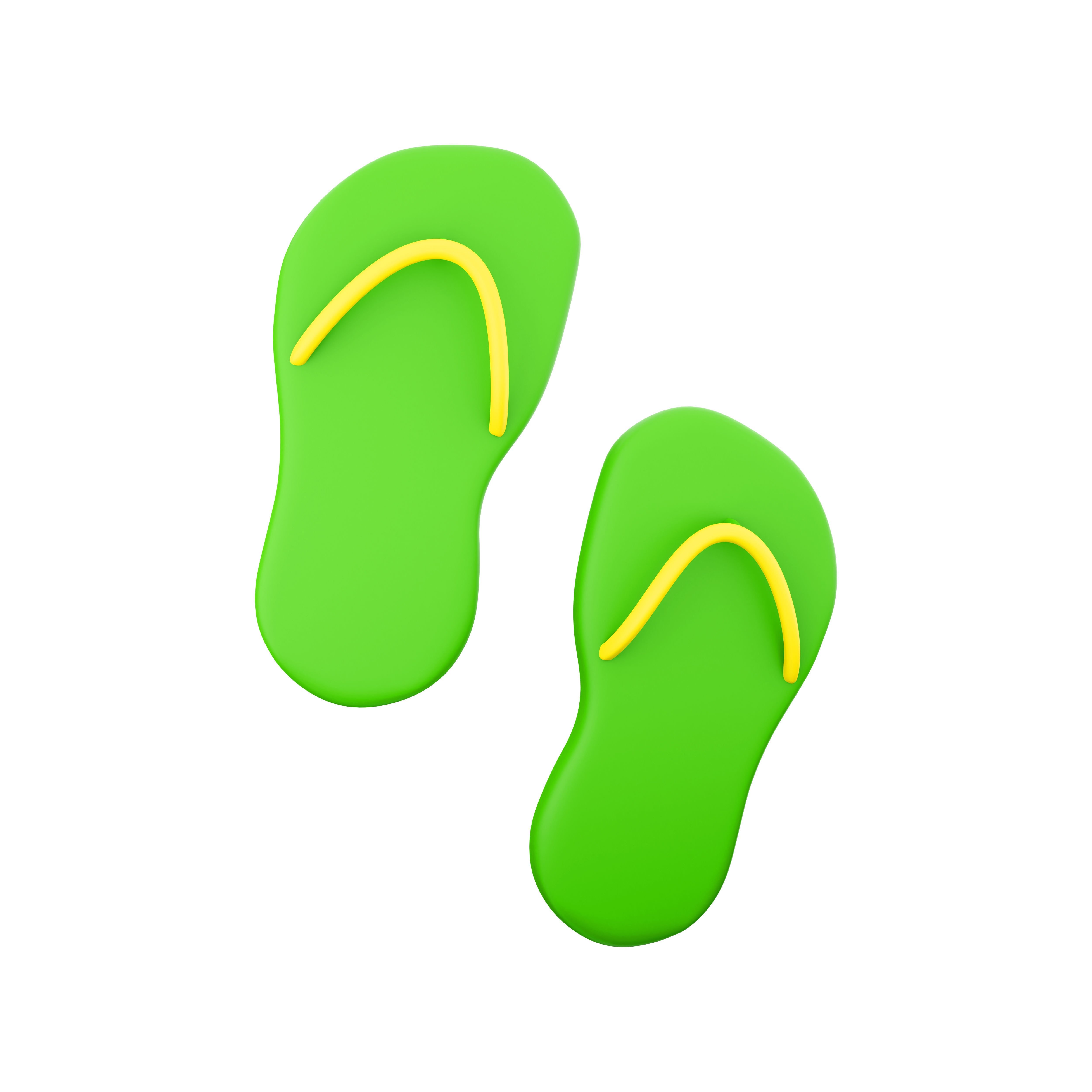 3d green slippers 3D model_4