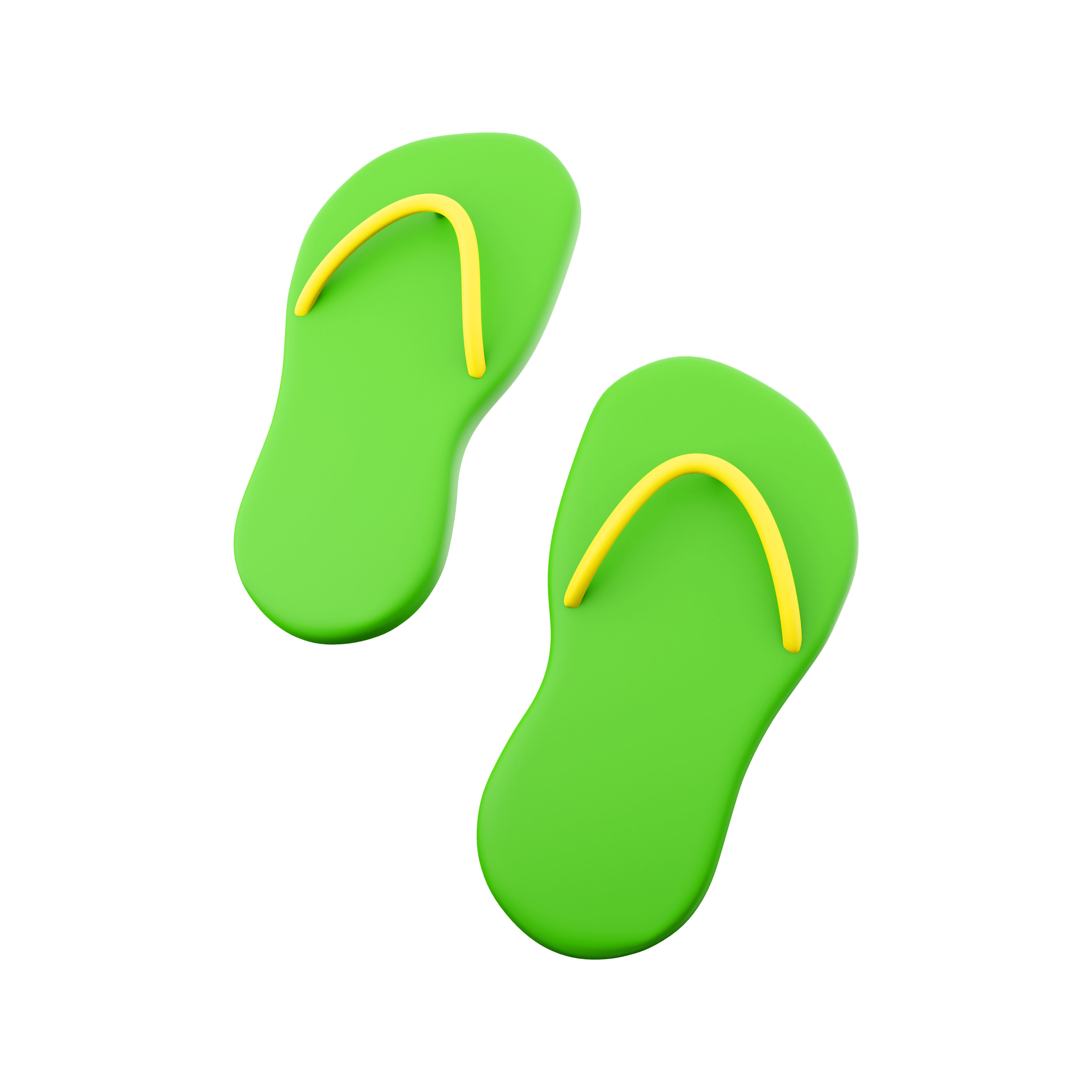 3d green slippers 3D model_5