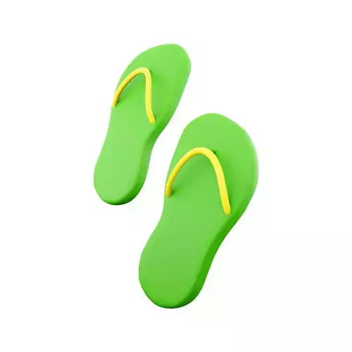 3d green slippers 3D model