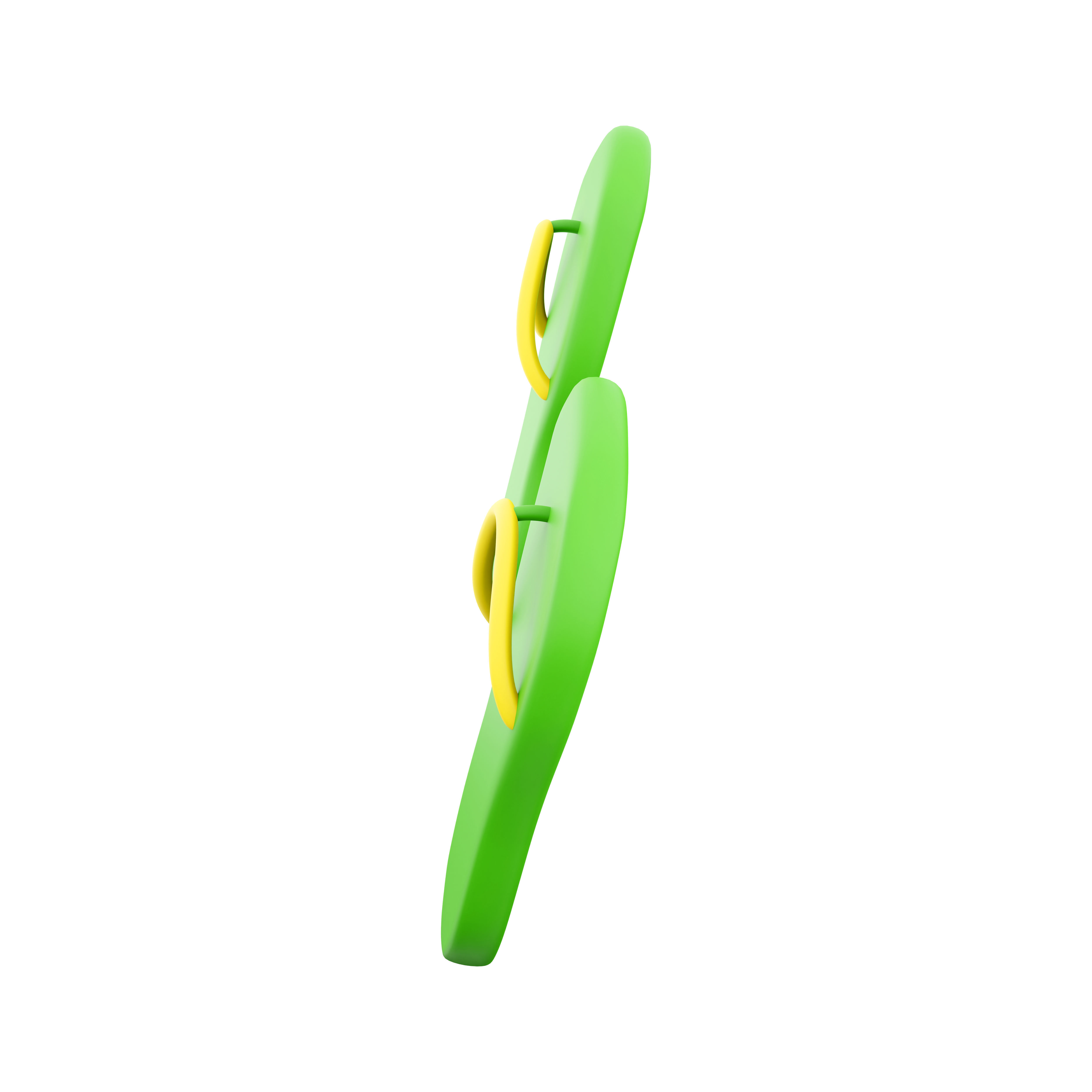3d green slippers 3D model_3