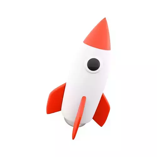 3d flying space rocket