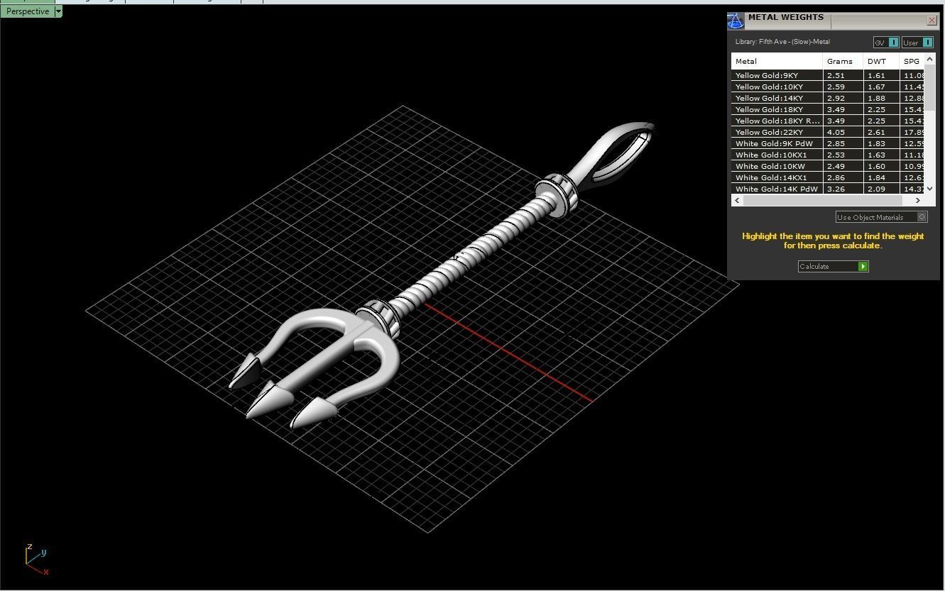 trident pendant model 364 3D print model_5