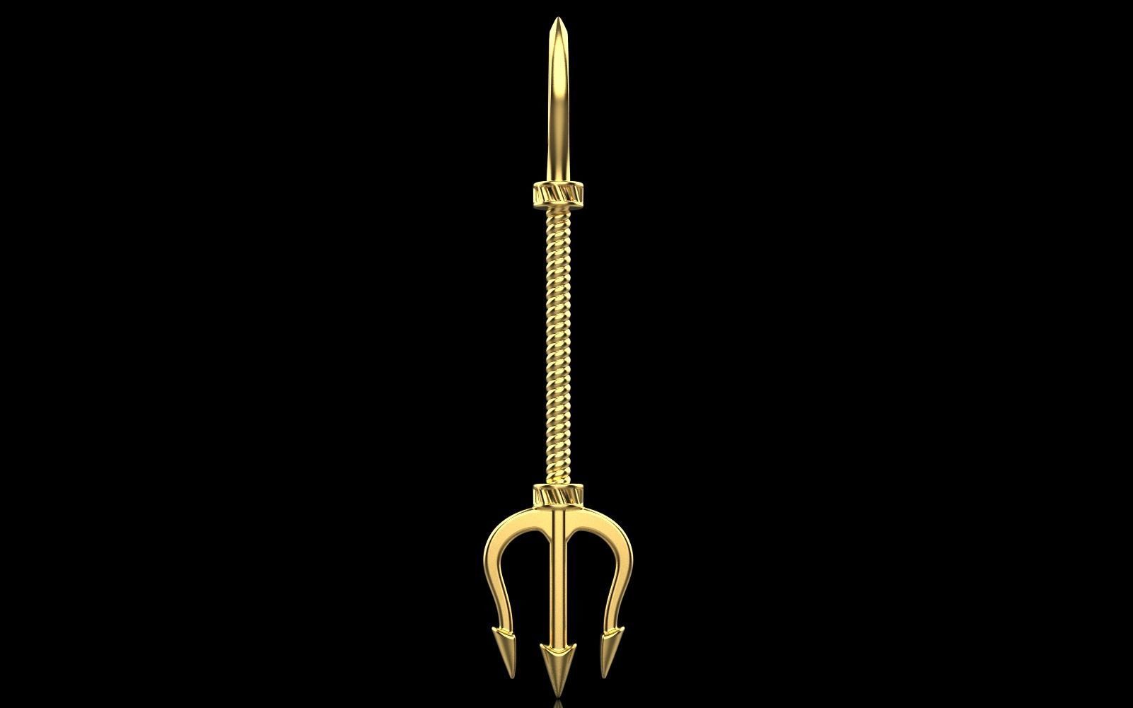 trident pendant model 364 3D print model_2