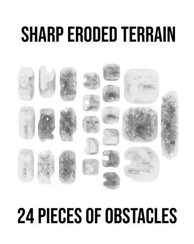 Sharp Eroded Terrain 3D print model