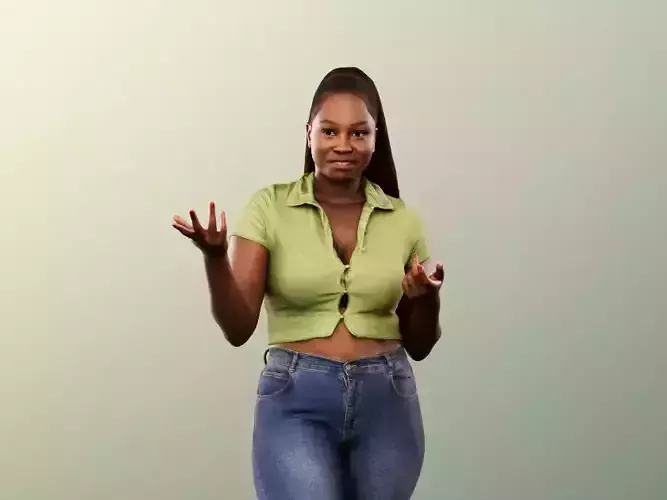 Liah 13580 - Standing Casual Black Woman Talking