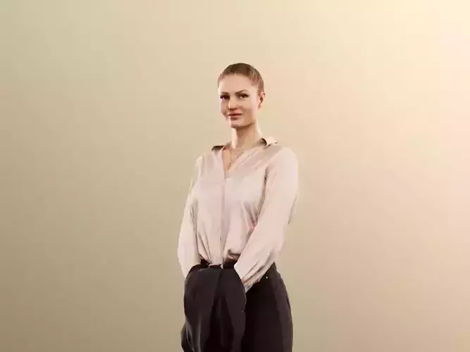 Sabine 13429 - Standing Elegant Woman Holding Jacket