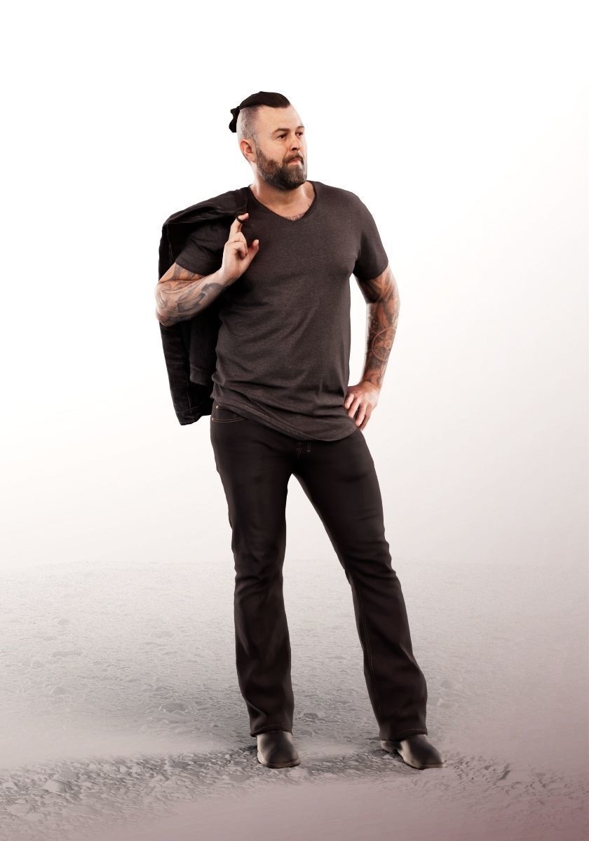 Olaf 13331 - Standing Casual Man With Jacket Low-poly 3D model_2