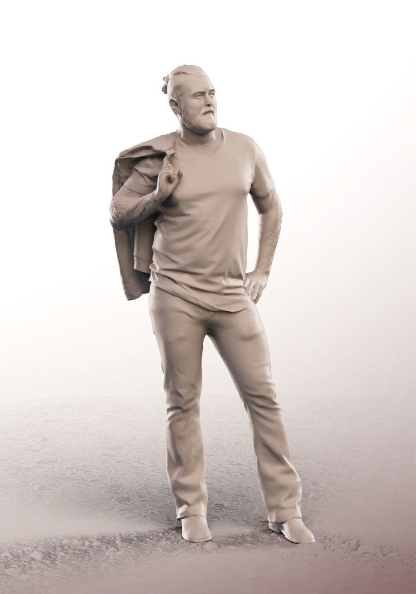 Olaf 13331 - Standing Casual Man With Jacket Low-poly 3D model_4