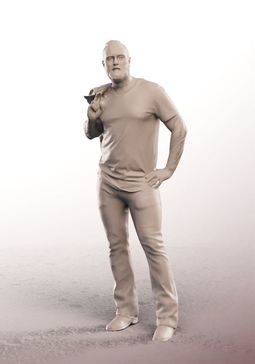 Olaf 13331 - Standing Casual Man With Jacket Low-poly 3D model_3