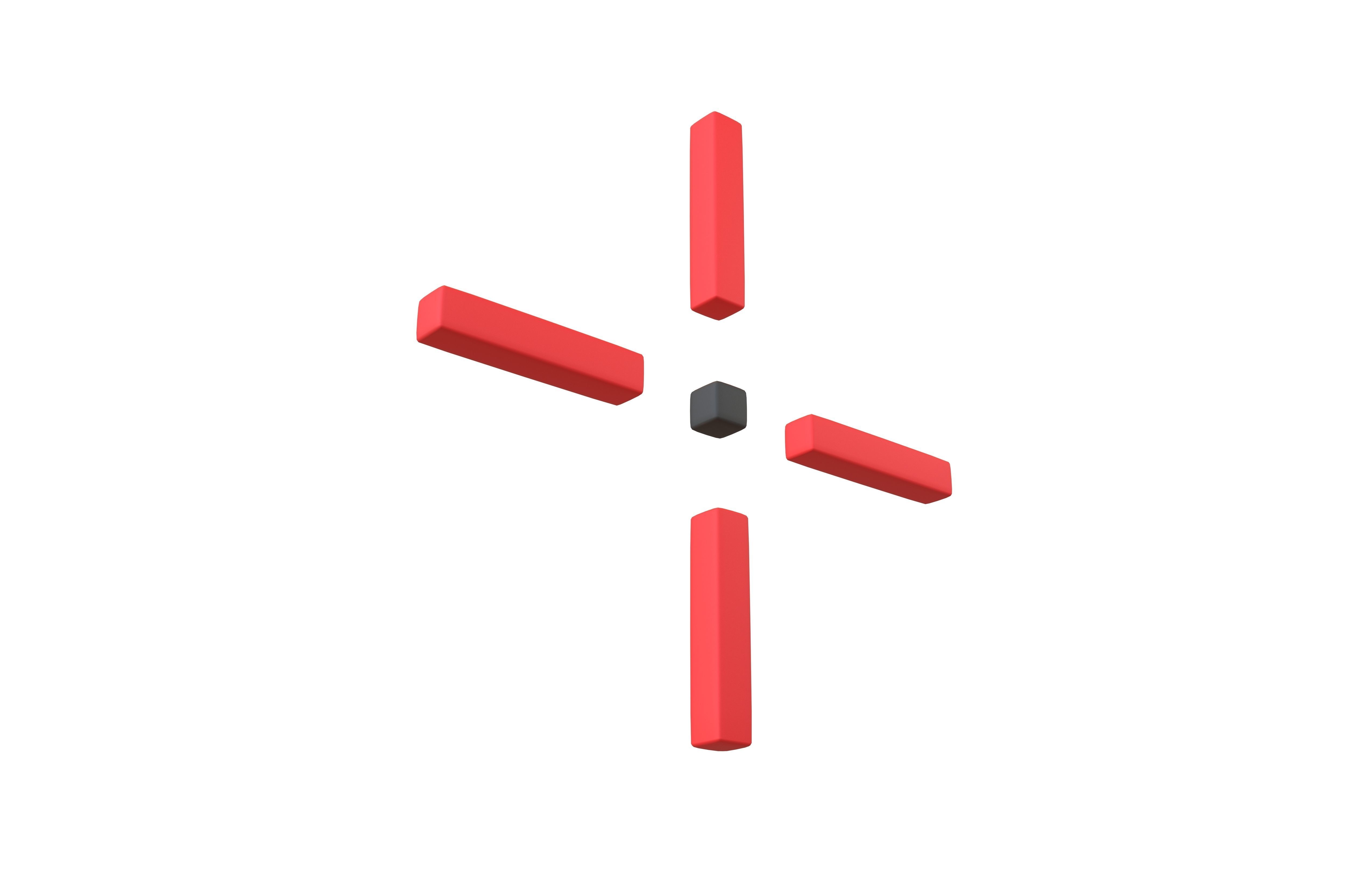Crosshair Symbol v12 002 Low-poly 3D model_3