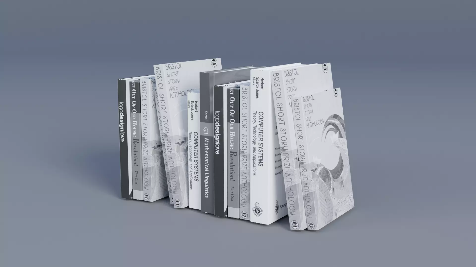 Books Low-poly 3D model_0