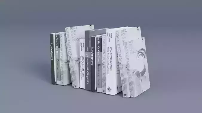 Books Low-poly 3D model