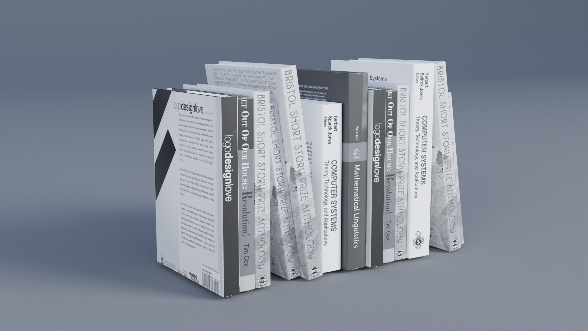 Books Low-poly 3D model_1