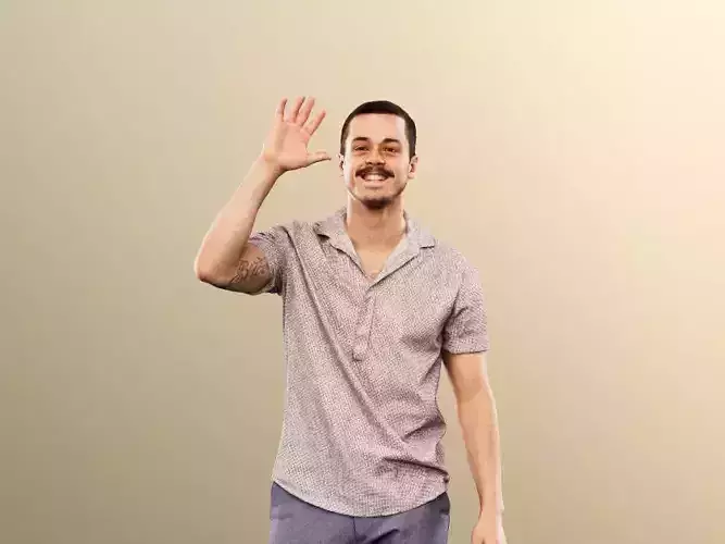 Sandro 13274 - Standing Casual Man Waving 